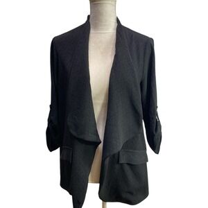 VWT Vici Lush Black S Textured Open Front Cardigan Jacket 3/4 Sleeve‎ Pockets